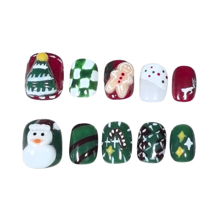 Gingerbread Dreams Christmas Press On Fake Nails