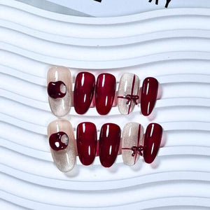 Red Reusable Press On Nails